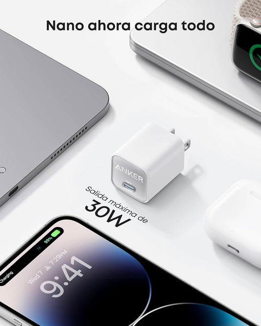 Anker Cargador Tipo C de 30W con Control de Temperatura